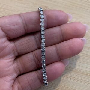 Elegant Silver Sparkly Tennis Bracelet